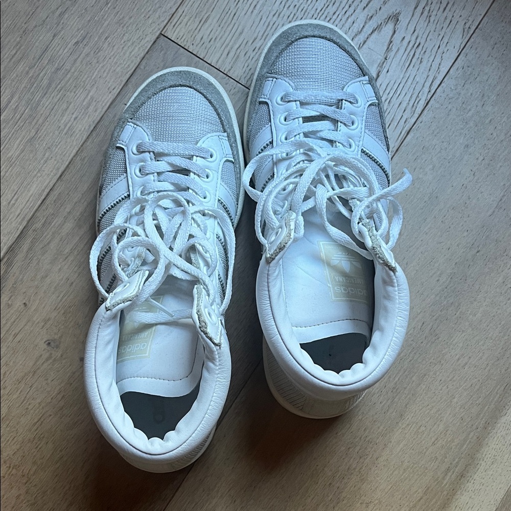 Adidas White and Gray High-Tops